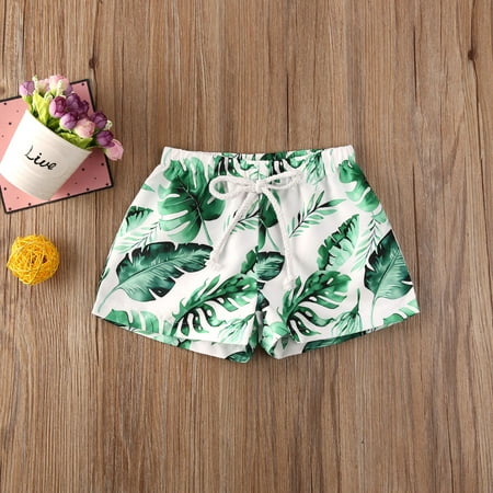 

Caitzr Toddler Baby Boys Beach Shorts Summer Cartoon Tropical Print Elastic Waist Bottoms