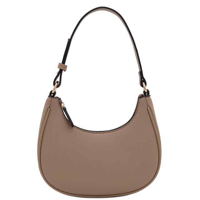 Bolso de hombro FashionPuzzle Small Crescent Taupe para mujer