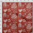 thumbnail image 4 of oneOoneCottonSilkRedFabricAsianFloralBlockDressMaterialFabricPrintFabricByTheYard42InchWide, 4 of 4