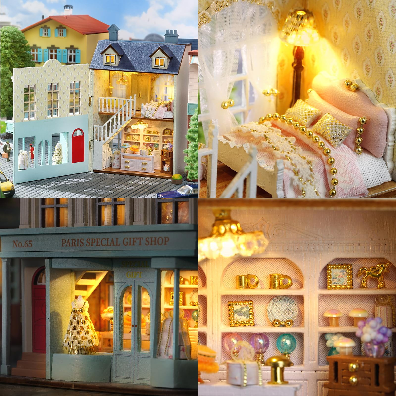 Kisoy Romantic and Cute Dolls' Rooms DIY Miniature House Kit