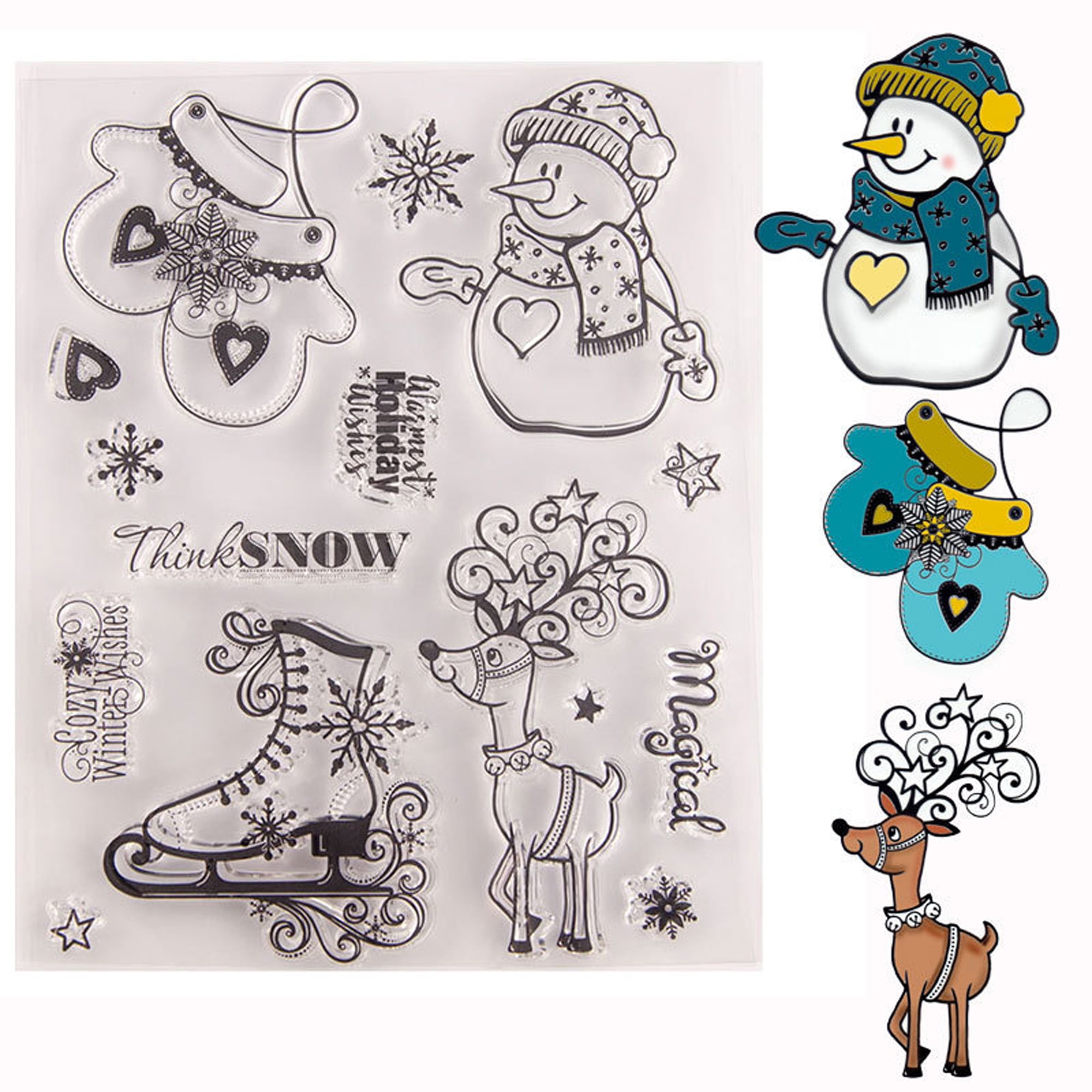 Christmas Cheer Stamps and Dies Set for Card Making,Clear Stamps and Metal  Cutting Dies Sets for Scrapbooking DIY Album Card Making Supplies