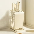 thumbnail image 6 of Shoreew Metal Knife Block with Stable Base Multiple Compartments Hollow Breathable Design Space-saving Kitchen Counter Knife Holder, 6 of 7