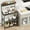 Gray, variant on Sybels 23" 4-Tier Kitchen Baker's Rack , Built-in Power Outlet,Sturdy Metal Frame with Wood Shelves, Brown