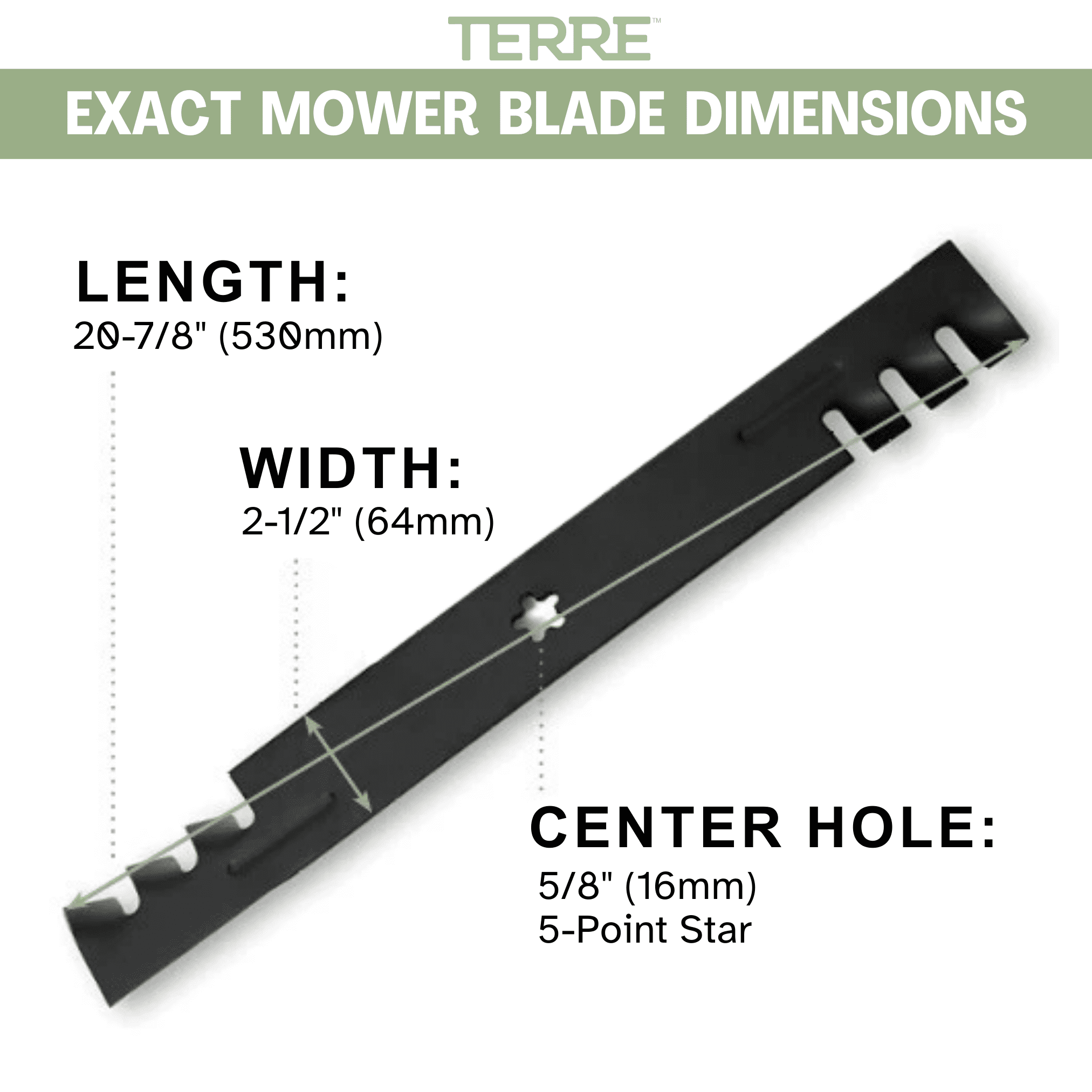 Terre Mulching Lawn Mower Blades, 42 Inch, for Craftsman and Compatible Models