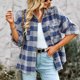 thumbnail image 4 of Puntoco moda mujer manga larga frente abierto ropa de abrigo suelta impresión blusa abrigo Tops bolsillos blusa liquidación Puntoco Puntoco-6617, 4 of 9