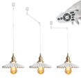 thumbnail image 1 of FSLiving Éclairage sur Rail de Type H à Hauteur Réglable, Abat-Jour Moderne Rétro en Céramique Blanche, Lumière DEL à Cardan, Ampoules Edison Intelligentes Vintage, Minuterie 2200K-6500K pour Dessus de Table de Salle à Manger, Plafond Incliné - 3 Lumières, 1 of 9