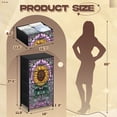 thumbnail image 3 of Dresser for Bedroom with 4 Storage Drawers Elegant Sunflower Glass Design Soft Spring Colors Mosaics Dressers Chest of Drawers Steel Framed Fabric Closet Organizers for Dorm Entryway, 3 of 8