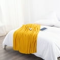 thumbnail image 5 of Flxxie Natural Bamboo Fiber Blanket, Breathable Hygroscopic Blanket for Hot Sleepers, Yellow, 51"x67", 5 of 6