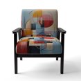 thumbnail image 4 of Designart "Focusing on Geometric Abstraction IV" Multi-Color Abstract Spirals Upholstered Accent Chair - Modern Arm Chair For Bedroom, 4 of 7