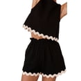 thumbnail image 2 of Sleeveless Women 2 Pieces Sets Waved Print Tank Tops & Shorts Suit, 2 of 5