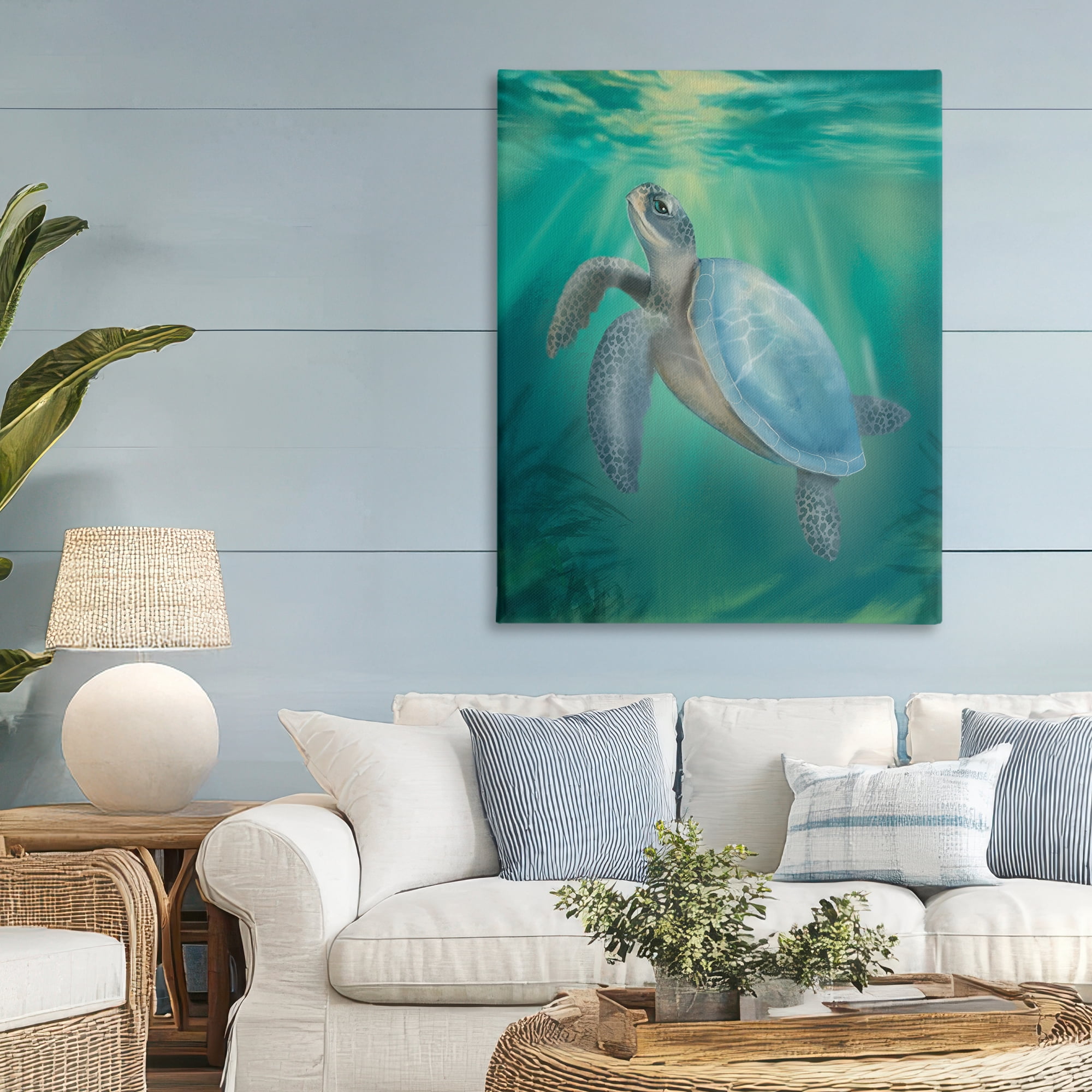 Stupell Industries Coastal Beach Sea Turtle Canvas Wall Art, design by Matthew Piotrowicz