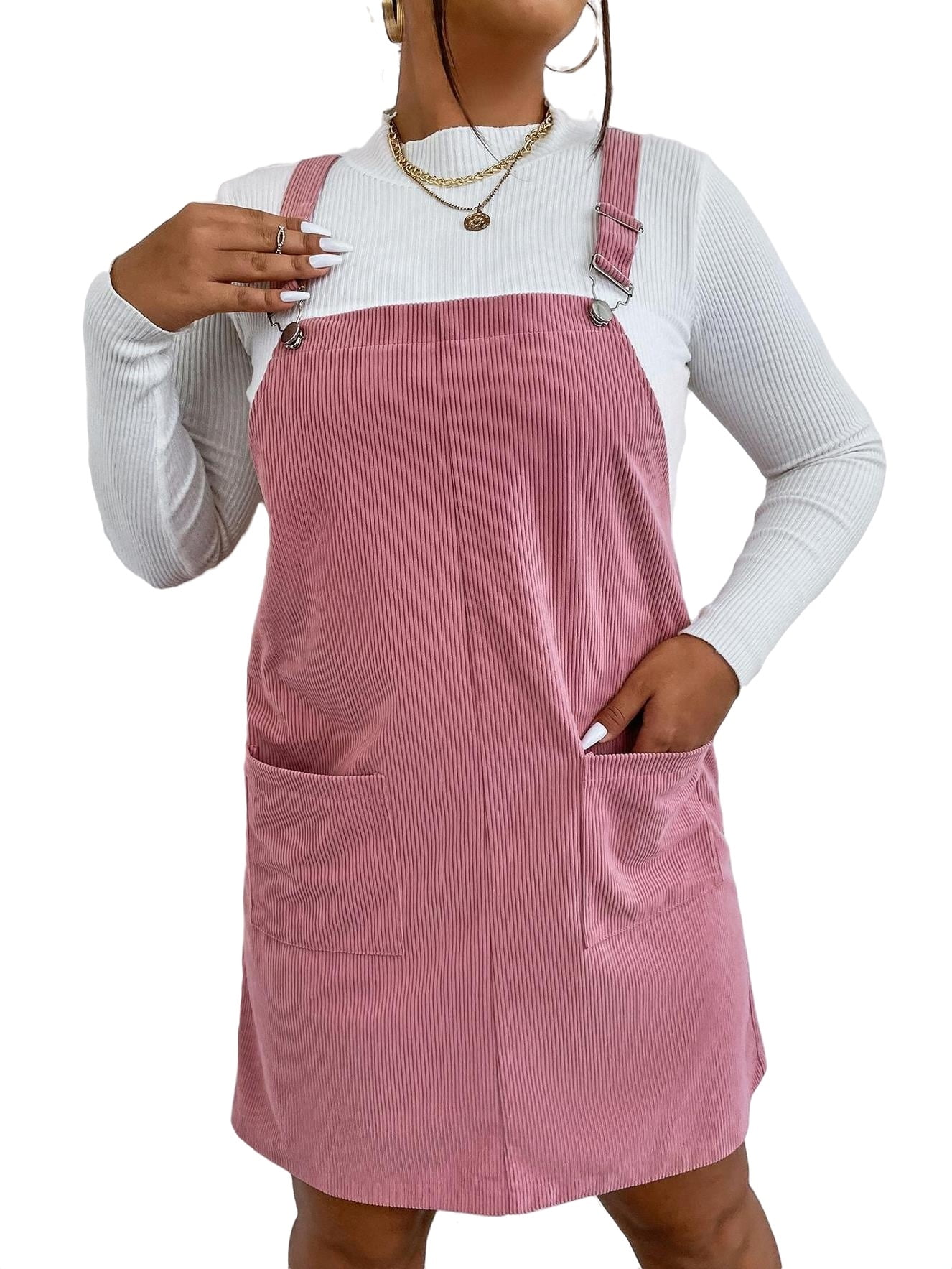 Overall top pink dress
