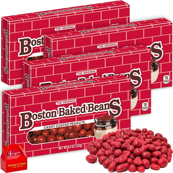 Boston Beans Candy Theater Box Chocolate Covered Nuts 4 Pack 4.75 oz Each