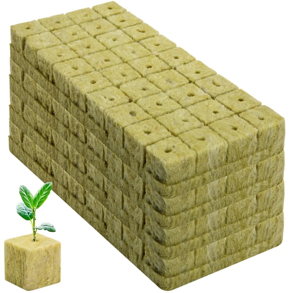 144Pcs Rockwool Grow Cubes - 1.5Ã?1.2Ã?1.2Inch Stonewool Starter Plugs for Rapid Plan