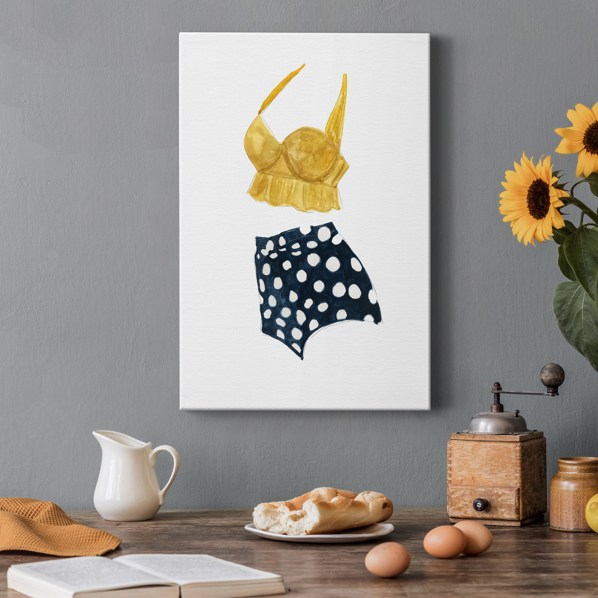 Vintage Swimwear IV Premium Gallery Wrapped Canvas - Ready to Hang - 8 x 12