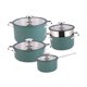 thumbnail image 3 of Juego de utensilios de cocina de 4 piezas para el hogar, antiadherentes, con tapa, fáciles de limpiar verde oscuro, 3 of 9
