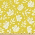 thumbnail image 1 of Autumn Fabric by the Yard, Fall Season Themed Art Composed of Leaves Diagonally Monotone Sketch Print, Decorative Upholstery Fabric for Sofas and Home Accents, Yellow and White by Ambesonne, 1 of 5