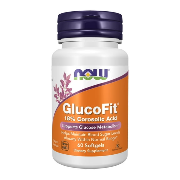 NOW Supplements, GlucoFit® with 18% Corosolic Acid, Supports Glucose Metabolism*, 60 Softgels