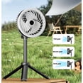 thumbnail image 4 of Camping Tripod Fan With LED Light Portable Rechargeable Fan, Detachable Stand Hanging Desk Use 3 Speed Strong Airflow Quiet Operation, Outdoor Fan for camping office travel hiking, 4 of 4