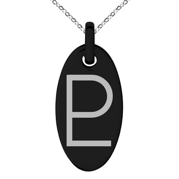 Stainless Steel Solar System Planetary Pluto Engraved Small Oval Charm Pendant Necklace