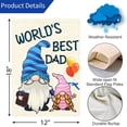thumbnail image 4 of Happy Father''s Day Garden Flag 12x18 Double Sided for Dad, Burlap World''s Best Dad Gnome Garden Flags Banners Vertical for Daddy Papa Grandpa Father''s Day Outdoor Home Decor (ONLY FLAG), 4 of 6