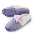 thumbnail image 4 of Women’s Soft & Cozy Memory Foam Plush Slippers with Ribbon Bow and Non-Slip Rubber Sole – Indoor Outdoor Spa House Shoes, 4 of 8