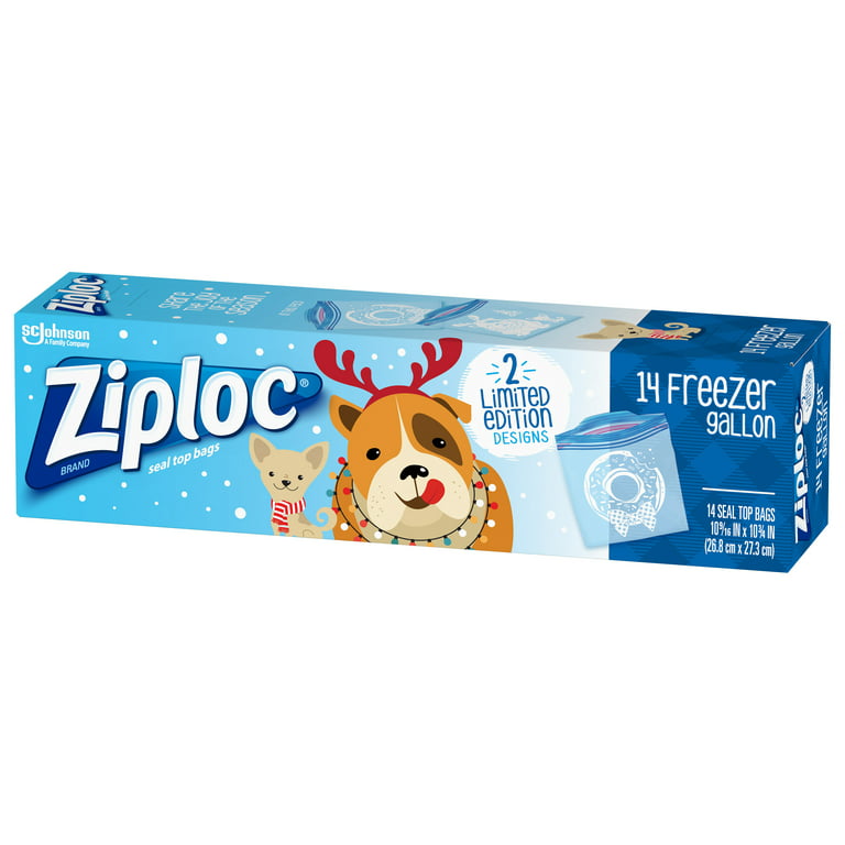Limited Edition Ziploc Gallon Slider Holiday Storage Bags New Sealed Box of  12