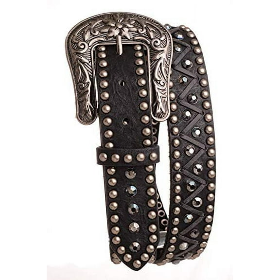 Nomad Creek Women's Rhinestone Studded Leather Belt