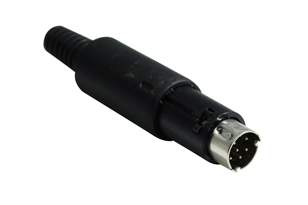 2pcs mini-DIN 5-pin Male plug Connector Adapter Plastic Handle Black Head 