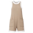thumbnail image 4 of AUNVITO Women's Romper Breathable Comfortable Sporty Color Block Lightweight Stretchy Casual and Sporty Style, 4 of 7