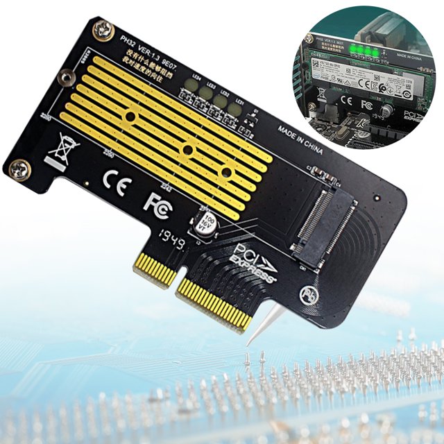 Tarjeta De Expansion Adaptador M.2 NVME a PCIe 3.0 X4 Tarjeta de expansión M.2 de 32 Gbps para SSD de tamaño 2230-2280
