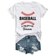 thumbnail image 4 of MITCOWBOY T-Shirts pour Femmes Mode Col Rond Manches Courtes Baseball Est Ma Saison Préférée Haut Imprimé T-Shirts pour Femmes Hauts Femmes Blanc TG Liquidation!, 4 of 4