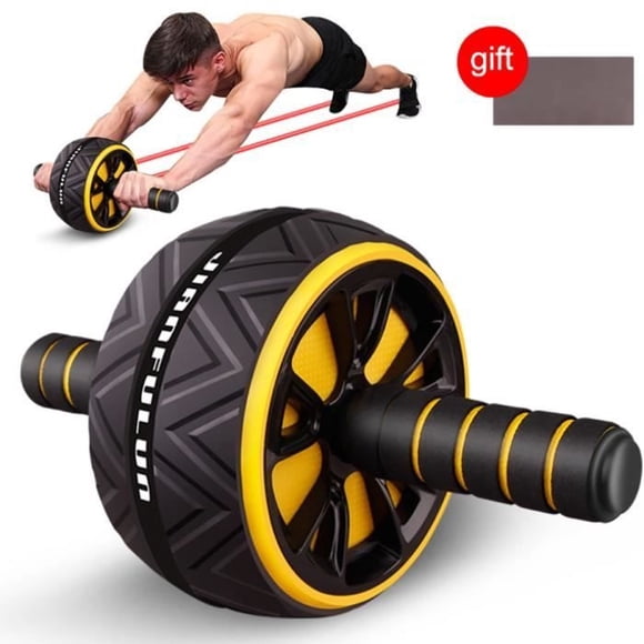 Abdominal Wheel, Ab Roller Wheel, Abdominal Exercise Wheel, Fitness Wheel for Bodybuilding Sport Home Equipment, Yellow