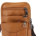 thumbnail image 3 of fankhu Men Retro Fanny Pack Multi-Layer Leather Purse Male Travel Outdoor Bag (Brown), 3 of 7