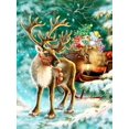 thumbnail image 1 of HOMFUN-pintura de diamante artesanal "Papá Noel de Navidad", bordado de diamantes de imitación cuadrados y redondos, estilo punto de cruz 5D, decoración del hogar, 1 of 4