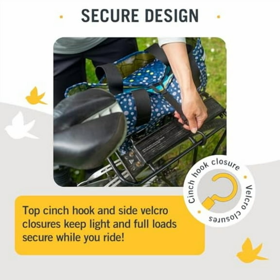 Po Campo Bags Bike Accessories – Orchard Grocery Pannier – Rear Rack Bicycle Storage Bag – Waterproof, Large Bicycle Pannier for Shopping, Urban Commuting, Travel (Meadow)