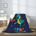 thumbnail image 2 of Sikiie Dinosau Space Explorer Cozy Flannel Fleece Throw Blanket: Lightweight & Thick for All Seasons - Perfect for Women, Men, & Kids"50"x40", 2 of 6
