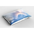 thumbnail image 2 of Ambesonne Sun Pillow Sham 2 Pack, Sunbeam and Fluffy Clouds, 36"x20", Pale Blue White, 2 of 3
