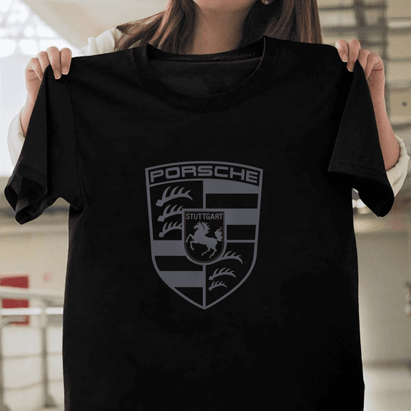 Porsche Black Crest Luxury Automobile Logo Fan German Sports Car Art Tee V41223 Unisex T-Shirt, Size Up to 5XL