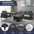 thumbnail image 4 of ijuicy Sectional Sofa Set,2PCS Living Room Furniture Couch Sets with Movable Storage Ottoman & Side Pockets,Include Sofa,Chair,Dark Gray, 4 of 7