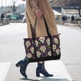 thumbnail image 4 of FORMRS Canvas Laptop Tote Bag for Women with 15.6" Computer Compartments Shoulder Handbag, Purple Flower Skull Pattern, 4 of 7