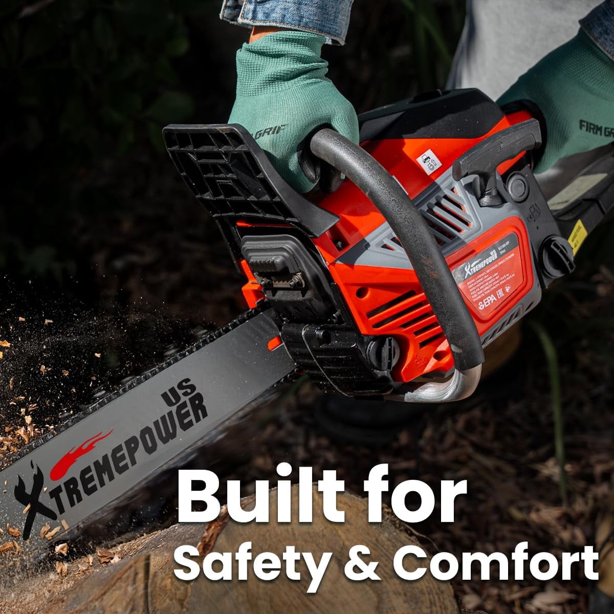 XtremepowerUS 22" Chainsaw 58cc Gas Engine Wood Cutting Aluminum Gasoline Gas 2-Stroke Chainsaw Cutting Wood Cutter Industry Engine Motor EPA