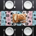 thumbnail image 3 of Dog Paw Cat Paw Table Runner 13x72 Inch Pink Blue Wood Grain Vintage Table Runner Non-Slip Dresser Scarves for Holiday Decorations, Party, Dinner and Gatherings, 1 Pack, 3 of 8