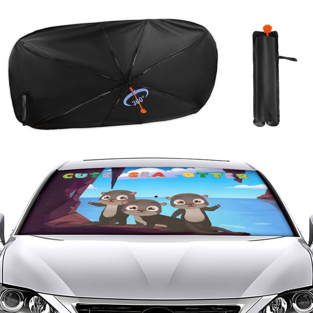 Nutria Sombrilla Solar para Auto - Protector de Parabrisas Plegable | Cortina Solar Delantero | Bloqueo UV y Aislamiento de Calor 133x73cm