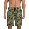 thumbnail image 1 of Balery Green Snake Skin Pantalones cortos de pijama de punto de algodón para hombre con cinturilla y bolsillos-X-Large, 1 of 6