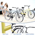thumbnail image 2 of 26 inch Bike for Adults, Beach Cruiser Bike for Women Men, Single Speed Cruiser Bicycle with Dual Brakes, City Bike, Commuter Bike, 85% Assembled, Yellow, 2 of 6