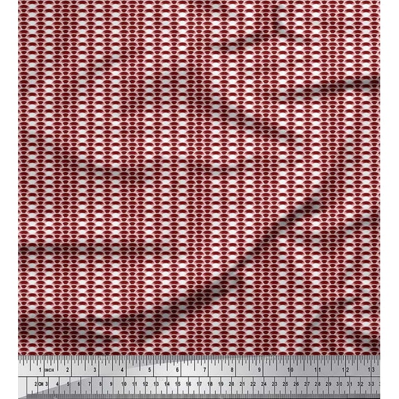 Soimoi Rayon Fabric Geometric Scale Shirting Fabric Prints by Yard 56 Inch Wide