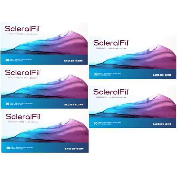 ScleralFil Preservative Free Saline Solution, 0.34 Fl Oz Vials, 30 Count (Pack of 5)