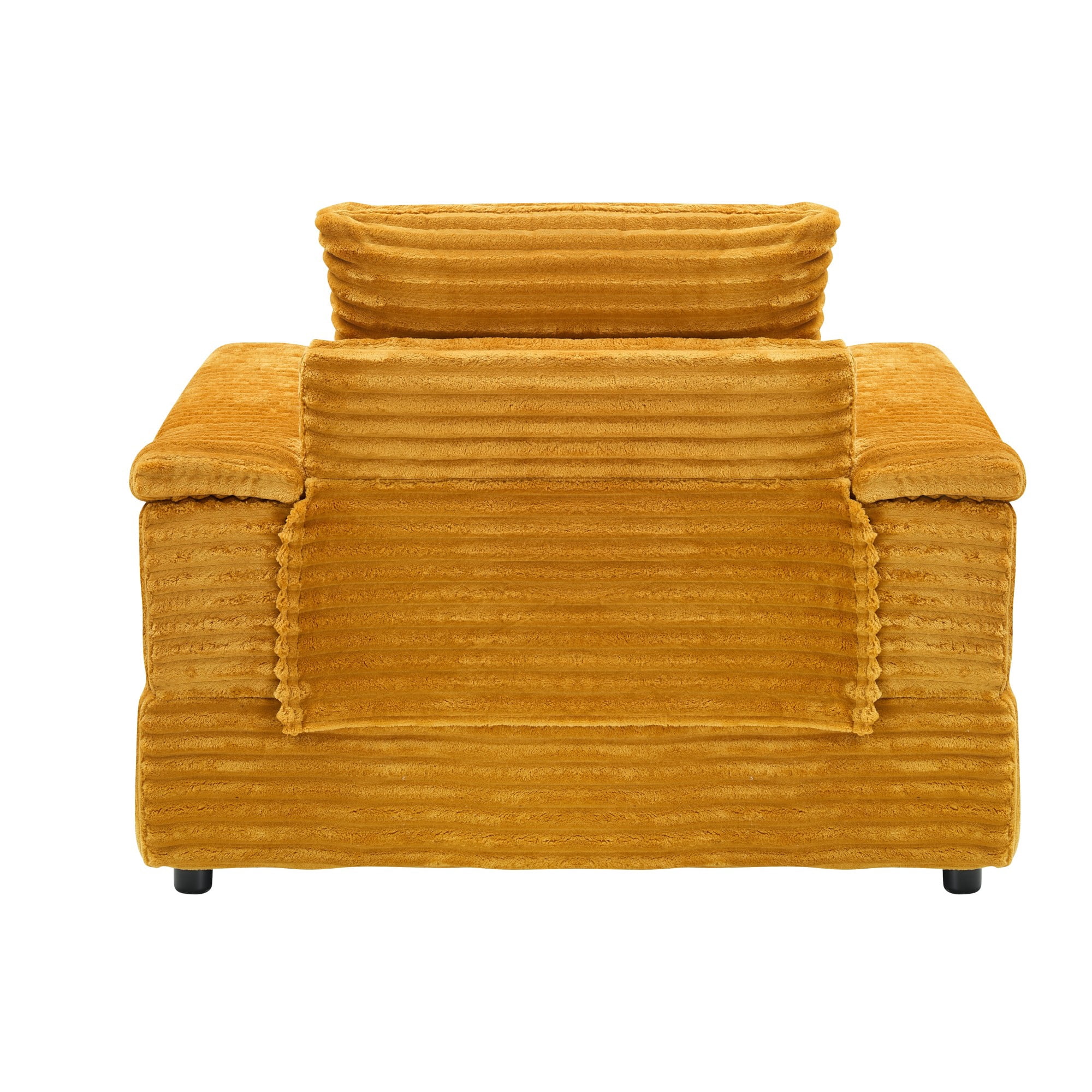 Chaise Lounge Chair Indoor,Upholstered Sofa Bed with Throw Pillows,Sleeper Chair for Living Room,Bedroom,Orange