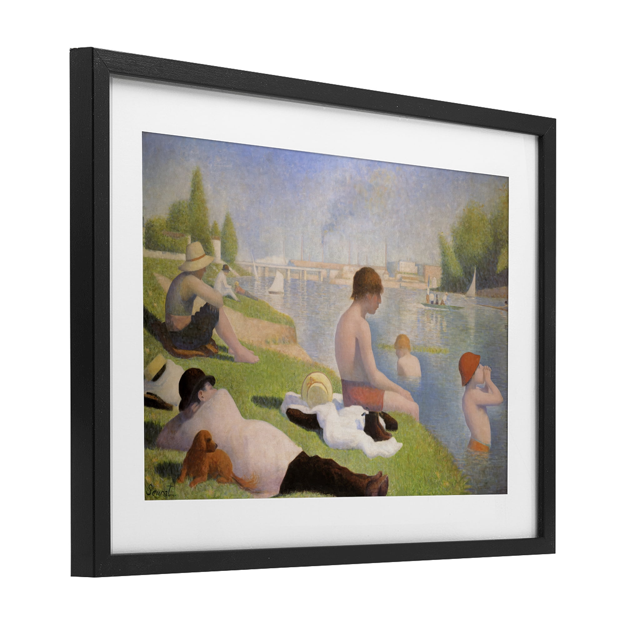 Stupell Industries Afternoon Bathers Georges Seurat Black Framed Print Under Glass, design by Georges Seurat